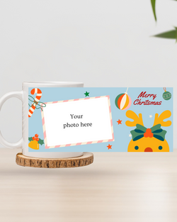 Personalised Christmas Photo Mugs (Blue)