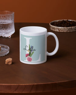 Floral Monogram Mugs