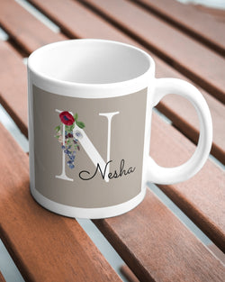 Floral Monogram Mugs