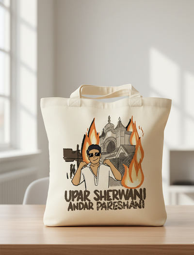 Upar Sherwani, Andar Pareshani- Tote Bag